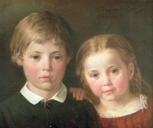 Benno zes jaar en Elna, vier jaar, 1864
